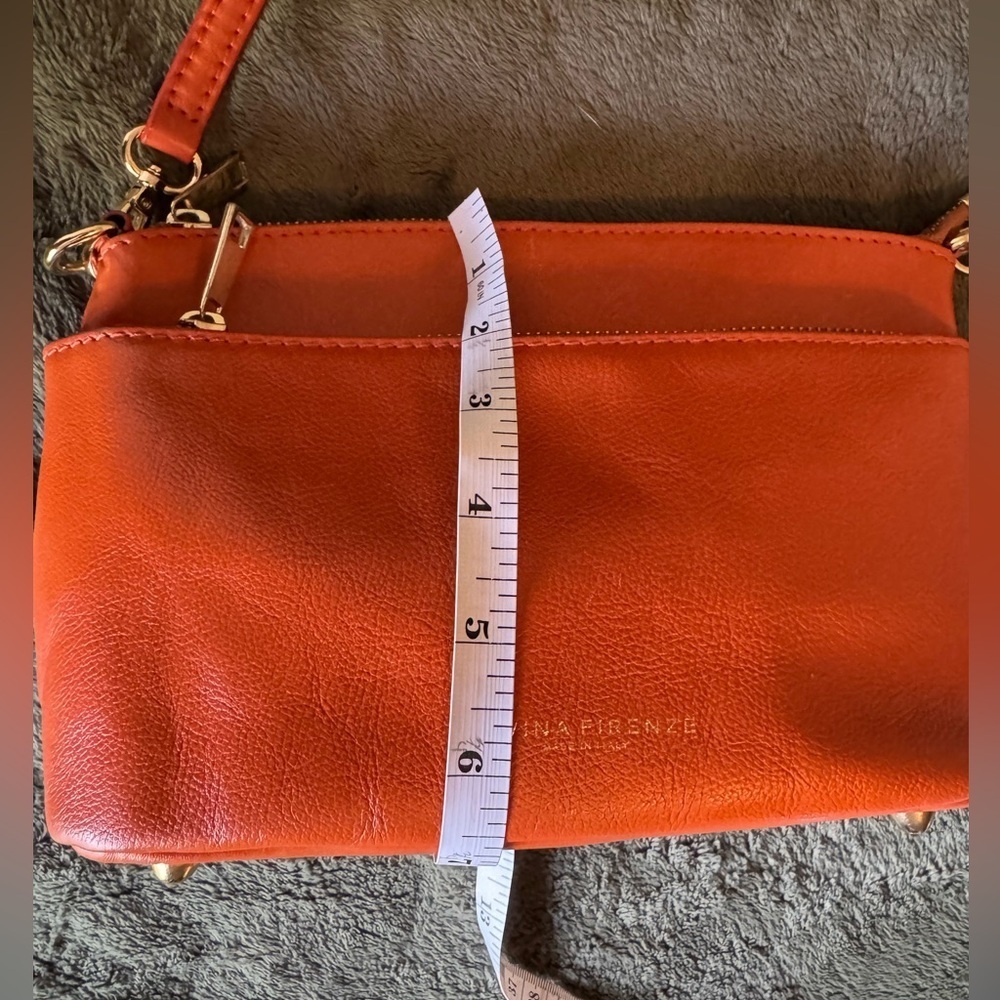 Divina Firenze Lilla Orange Handmade Leather Bag Italy. 100% Leather - Picture 7 of 12